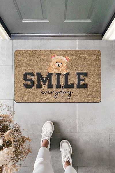 Dormot Home High Quality Digital Printing Smileeveryday Teddy Bear Door Mat