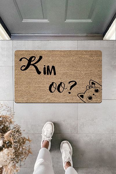 Dormot Home High Quality Digital Printing Naughty Cat Who He! Door Mat