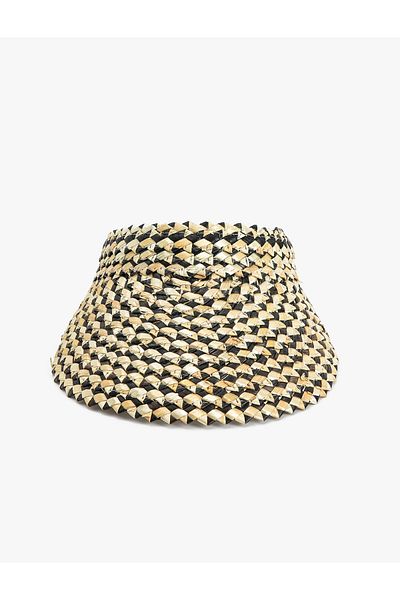 Koton Patterned Straw Visor Hat