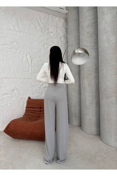 Etiket moda Velcro Belt Plazzo Trousers
