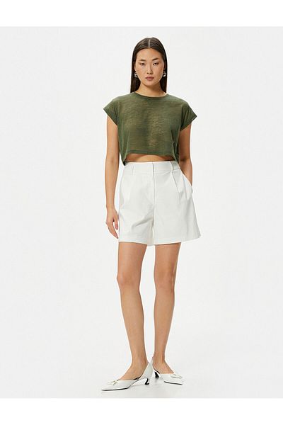 Koton Crop T-Shirt Short Sleeve Slim Fit Crew Neck
