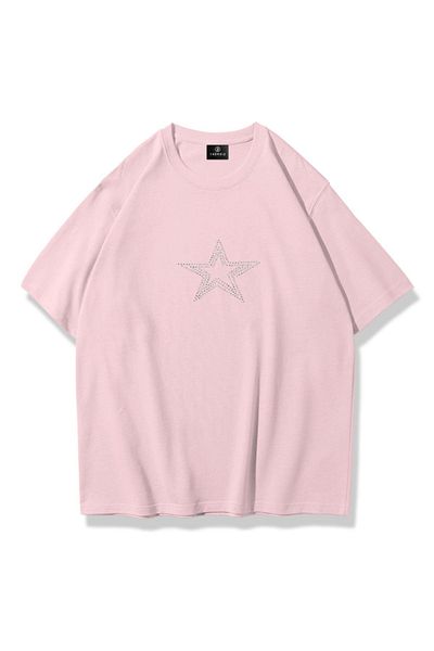 Trendiz Μπλουζάκι με ροζ Unisex Stone printed Star Stroke