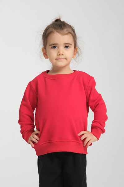 pour la riviere Girl's Slim Fit Crew Neck Basic Sweatshirt