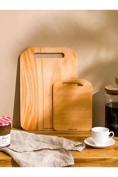 LC Waikiki Lcw Home Wooden Cutting Board Set of 2 32 cm