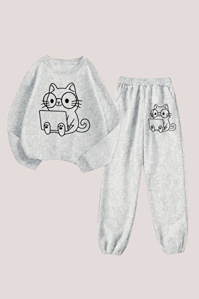 FECCY Pamuklu Büyük Beden Unisex Eşofman Takımı