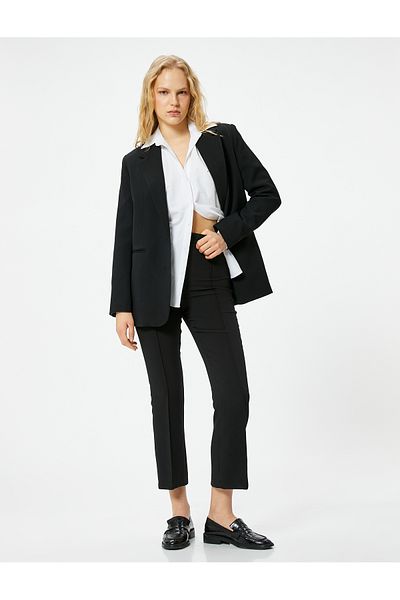 Koton Fabric Classic Trousers High Waist Narrow Leg