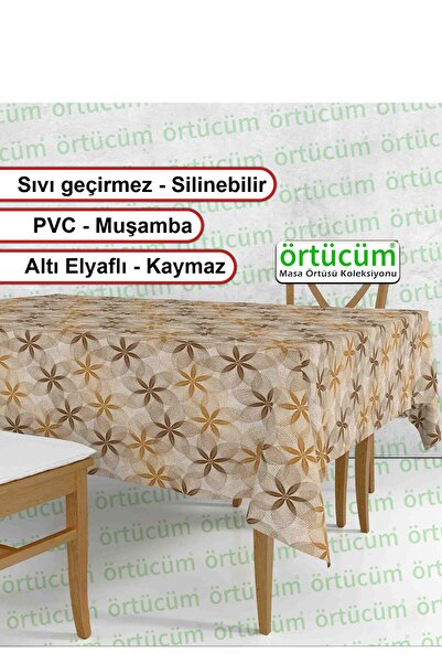 Örtücüm Pvc Astarlı Muşamba Mutfak Masa Örtüsü Geometrik Desenli Naylon Leke ...