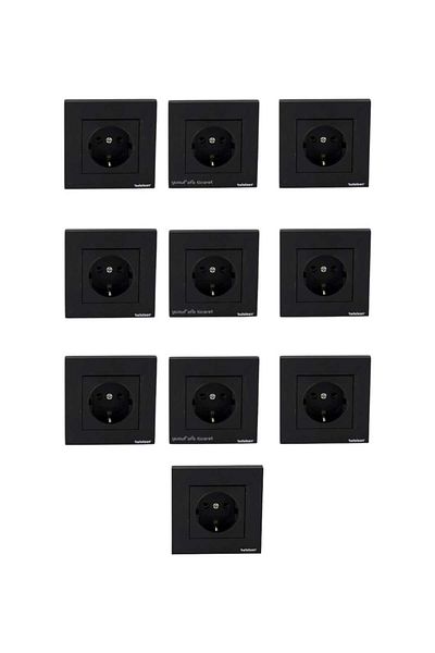 Netelsan Byobu 10 Pieces Black Grounded Socket Set with Frame