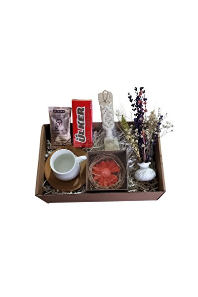 Kahve Fincanı & Makrome Anahtarlık & Mum & Sevdiklerimize Hediye