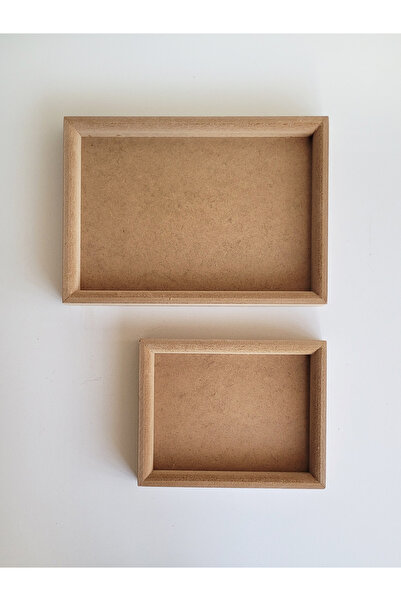 AN'GE Ahşap, Ham Mdf, Boyanabilir, 2 Boy, Kalın Çerçeveli Dikdörtgen Pano Çer...