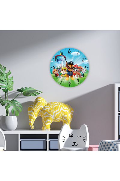 HET Concept Baby Kids Room Tutorial Silent Flowing 28cm Wall Clock Uv Print Clock Colorful and Fun Decor