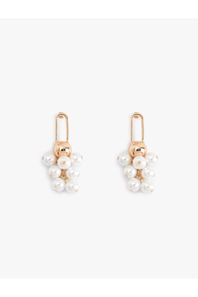 Koton Steel Blended Dangle Pearl Earrings