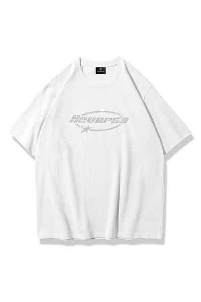 Trendiz Λευκό μπλουζάκι Unisex με στάμπα με πέτρα