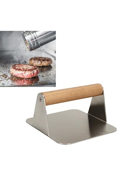 DEVMEER Kare  Smash Burger Presi, 14 CM ,3 MM 304 Paslanmaz Çelik Burger Pres...