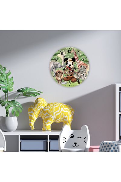 HET Concept Baby Kids Room Tutorial Silent Flowing 28cm Wall Clock Uv Print Clock Colorful and Fun Decor