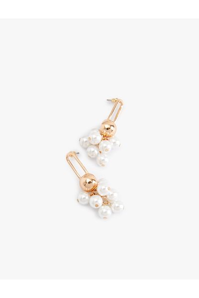 Koton Steel Blended Dangle Pearl Earrings