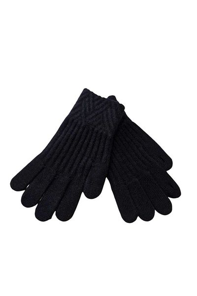 Betülce Double Layer Luxury Quality Two Stripes Patterned Unisex Knitting Gloves