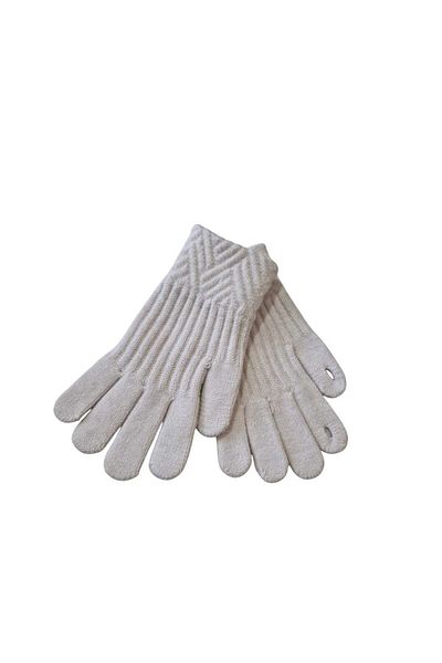 Betülce Double Layer Luxury Quality Two Stripes Patterned Unisex Knitting Gloves