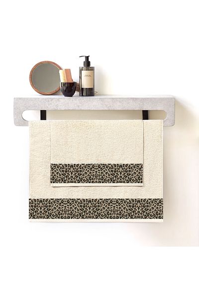 Home Çiqrik Home Leopard 2-Piece Bath Towel Set