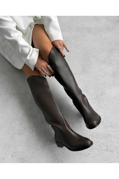 FUNDA AKIN Mi Luz Kahverengi Klasik Binici Çizme