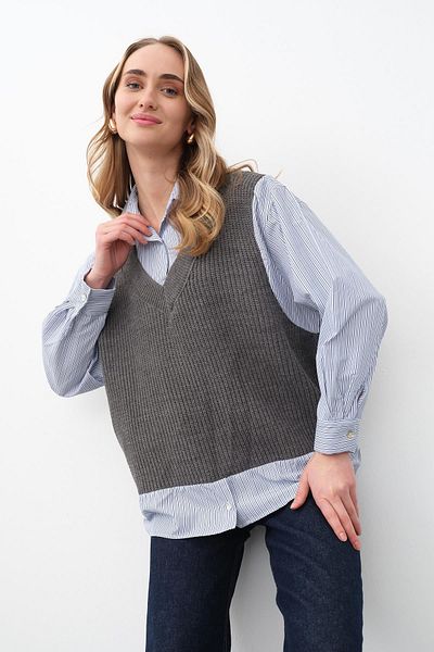 Qutu Butik 2851 CAMAȘĂ DETALIATĂ JUMPER