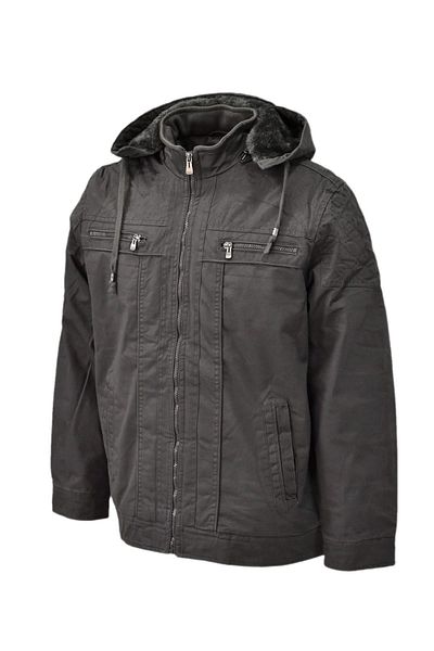 BIGAZZI Men's Hooded Canvas Sports Coat 85122 Bgl-St04178