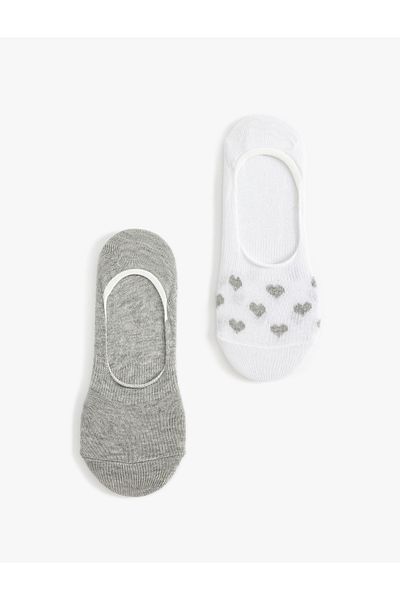 Koton Set de 2 șosete balerină inimă multicolore