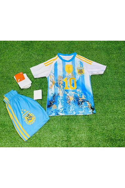 Lion Spor ΑΡΓΕΝΤΙΝΗ Εθνική Ομάδα Νούμερο 10 Μέσσι - Παιδική φανέλα ποδοσφαίρου ειδικής σχεδίασης vs Δώρο βραχιολάκι