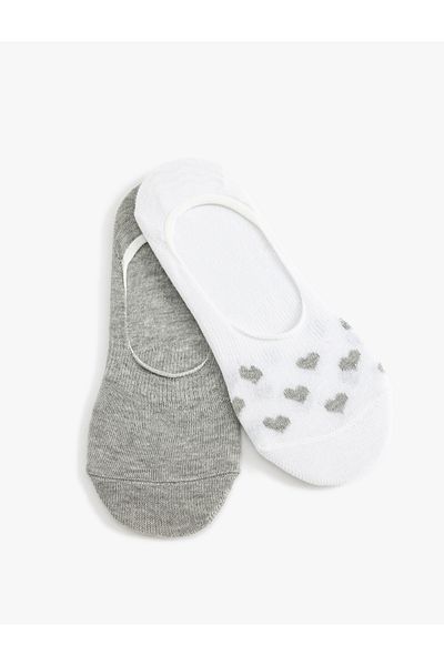 Koton Set de 2 șosete balerină inimă multicolore