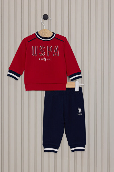 U.S. Polo Assn. Baby Boy Red 2-Piece Baby Set