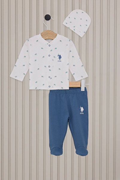 U.S. Polo Assn. Erkek Bebek Beyaz 3lü Takım