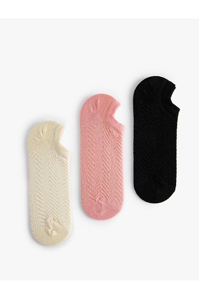 Koton Set de 3 șosete invizibile multicolore
