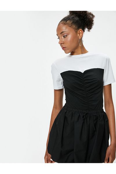 Koton Tricou fără bretele din material cu mânecă scurtă