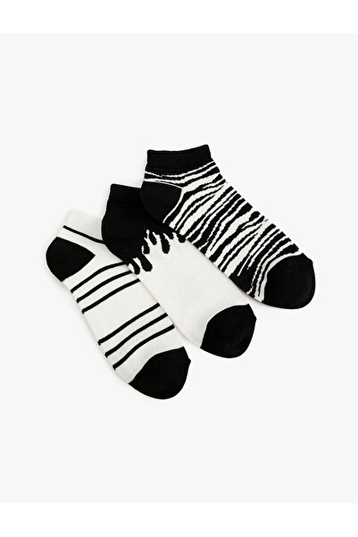 Koton Σετ 3 κάλτσες μποτάκια με σχέδια Zebra