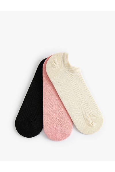 Koton Set de 3 șosete invizibile multicolore
