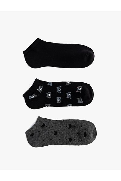 Koton Set de 3 șosete papuci cu modele multicolore