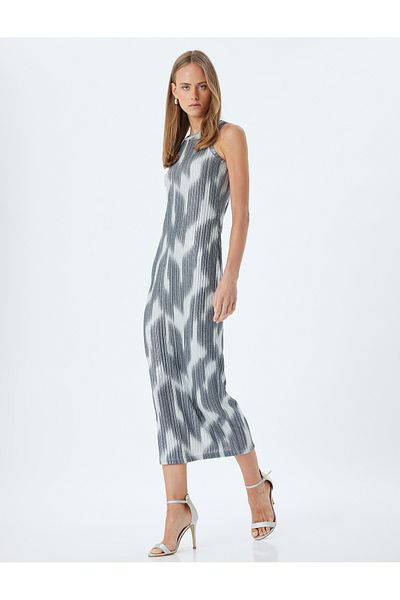 Koton Color Transition Slim Fit Halter Neck Μακρύ Μολύβι Φόρεμα - Αμάνικο