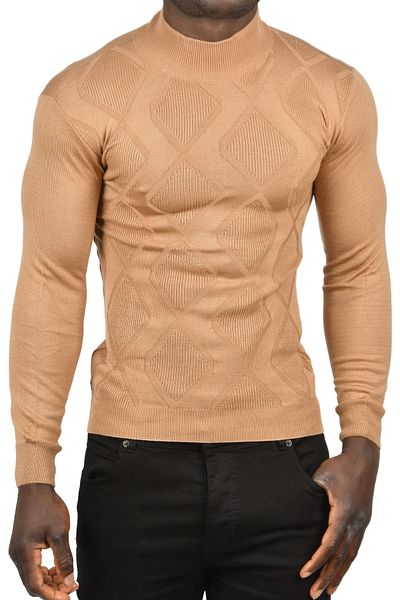 Rizz up Мъжки трикотаж DeepSEA Baklava Slim Fit с яка 2505511