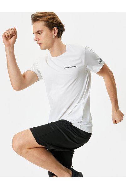 Koton Sports T-Shirt Slogan Printed Crew Neck