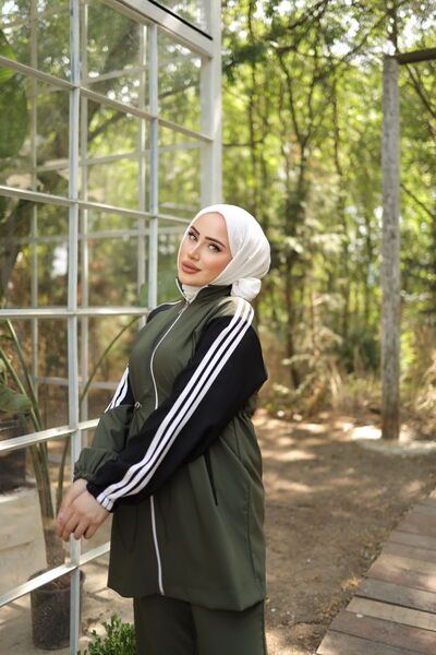 MİMİ Luxury Wear Zippered Hijab Tracksuit Set - Set of Two