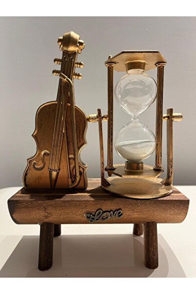 GONCA HEDİYELİK Keman Tasarımlı Kum Saati Şık Biblo Ofis Hediyelik