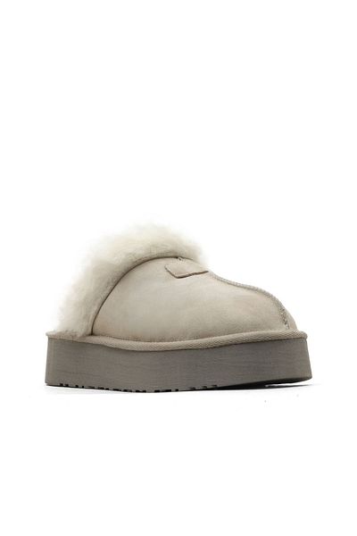 Bueno Shoes Γυναικείες παντόφλες με χαμηλό τακούνι μπεζ σουέντ 05ag6104054