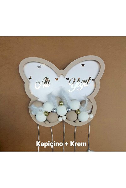 CNGZSHOP Kişiye Özel İsim Yazılı El Işi Led Işıklı Kelebek Tasarımlı Bebek Od...