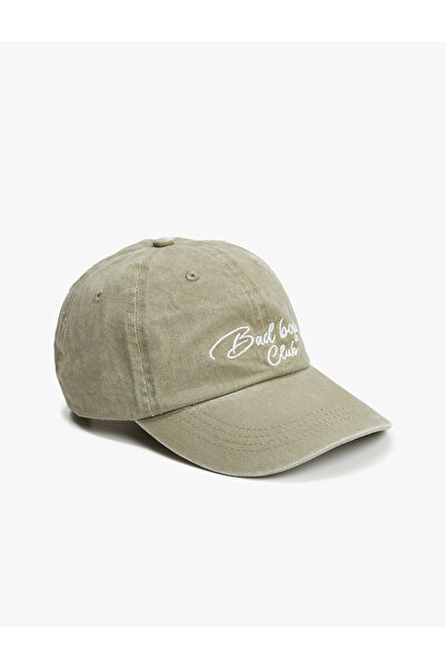 Koton College Embroidered Cap Hat - Pale Effect