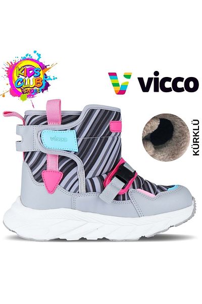Vicco Ορθοπεδικά Unisex Παιδικά Snow Boots - Karoo Phylon, Λαστιχένια σόλα, ΓΚΡΙ