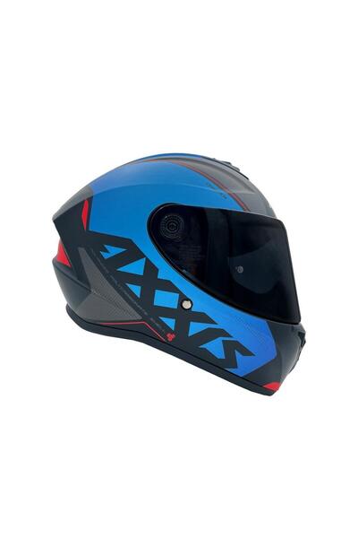 AXXIS DRAKEN S GEAR E7 MAT BLUE KAPALI KASK