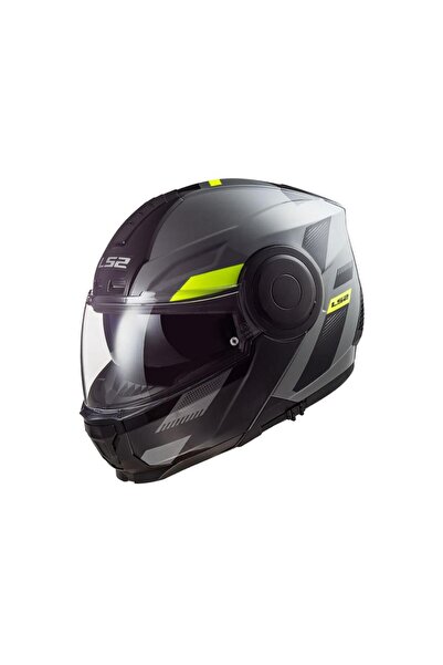 LS2 Scope Max Mat Siyah-Neon Sarı Çene Açılır Kask