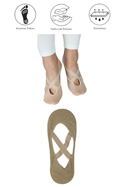 marufshop Чорапи за йога, пилатес, фитнес, танци и спорт с неплъзгаща се осно...