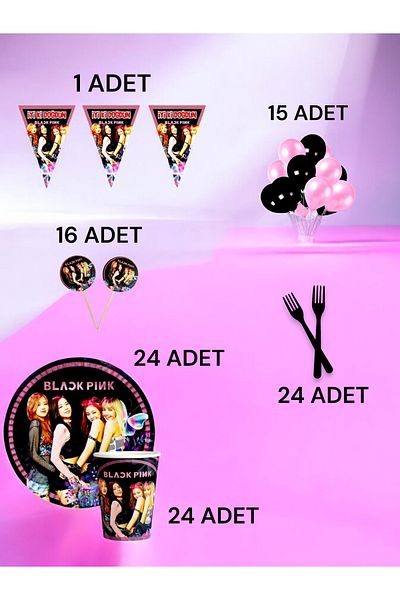VibeHome Blackpink Themed m Pack for 24 - Birthday Party and Fun Events