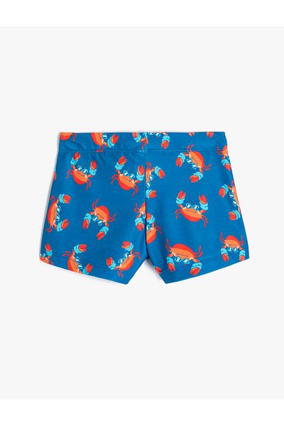 Koton Badeshorts mit Krabben-Print und Bindegürtel